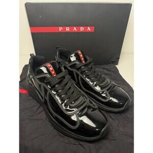 Prada America's Cup Patent Leather Sneakers SZ 11 Excellent